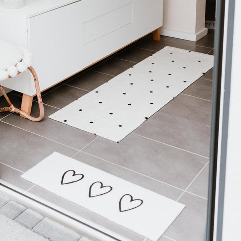 Tapis couloir à pois