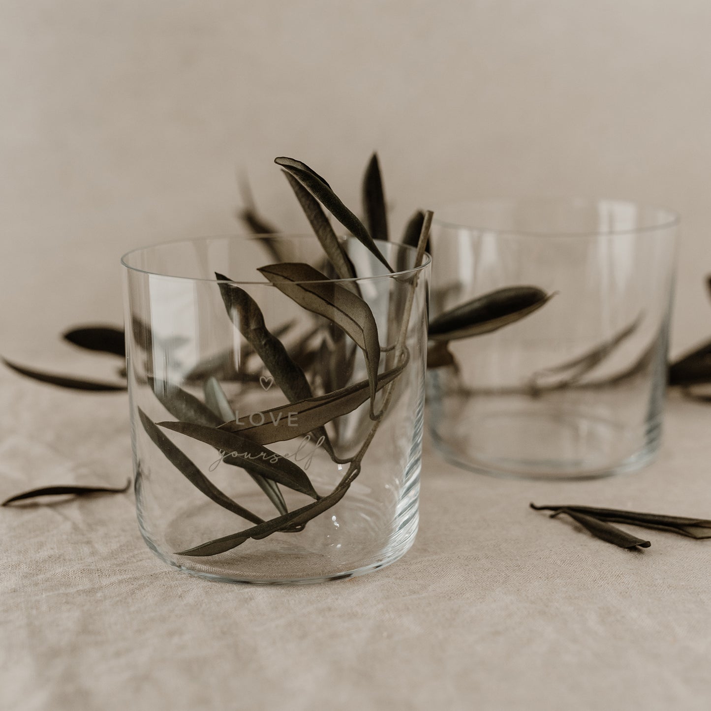 Trinkglas im 2er Set Selflove weiß