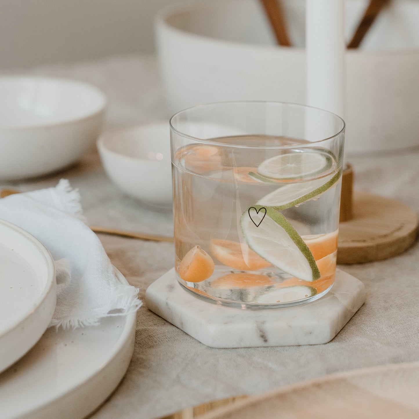 Verre à eau en lot de 2 coeur noir