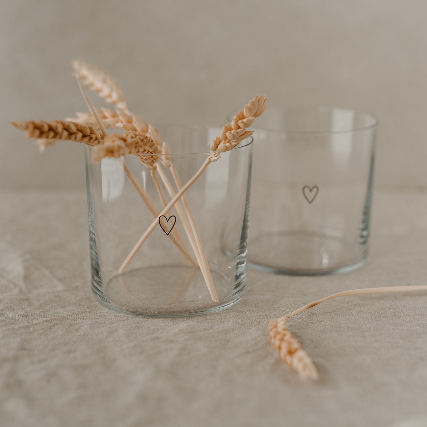 Verre à eau en lot de 2 coeur noir