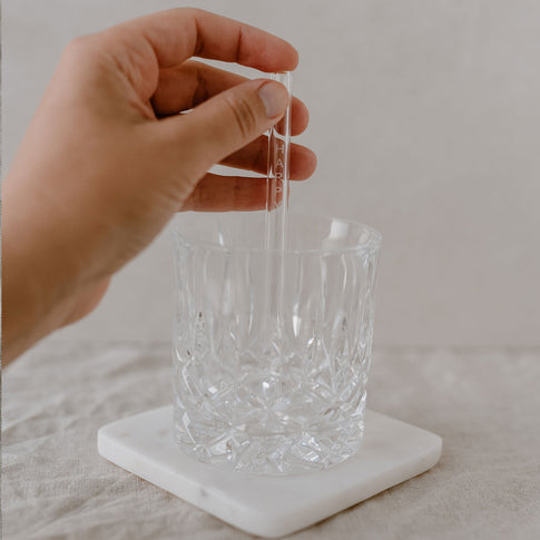 Pailles en verre Hello Love 13cm en lot de 4