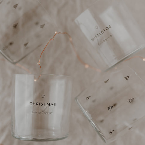 Set de 2 verres à eau sapins noir