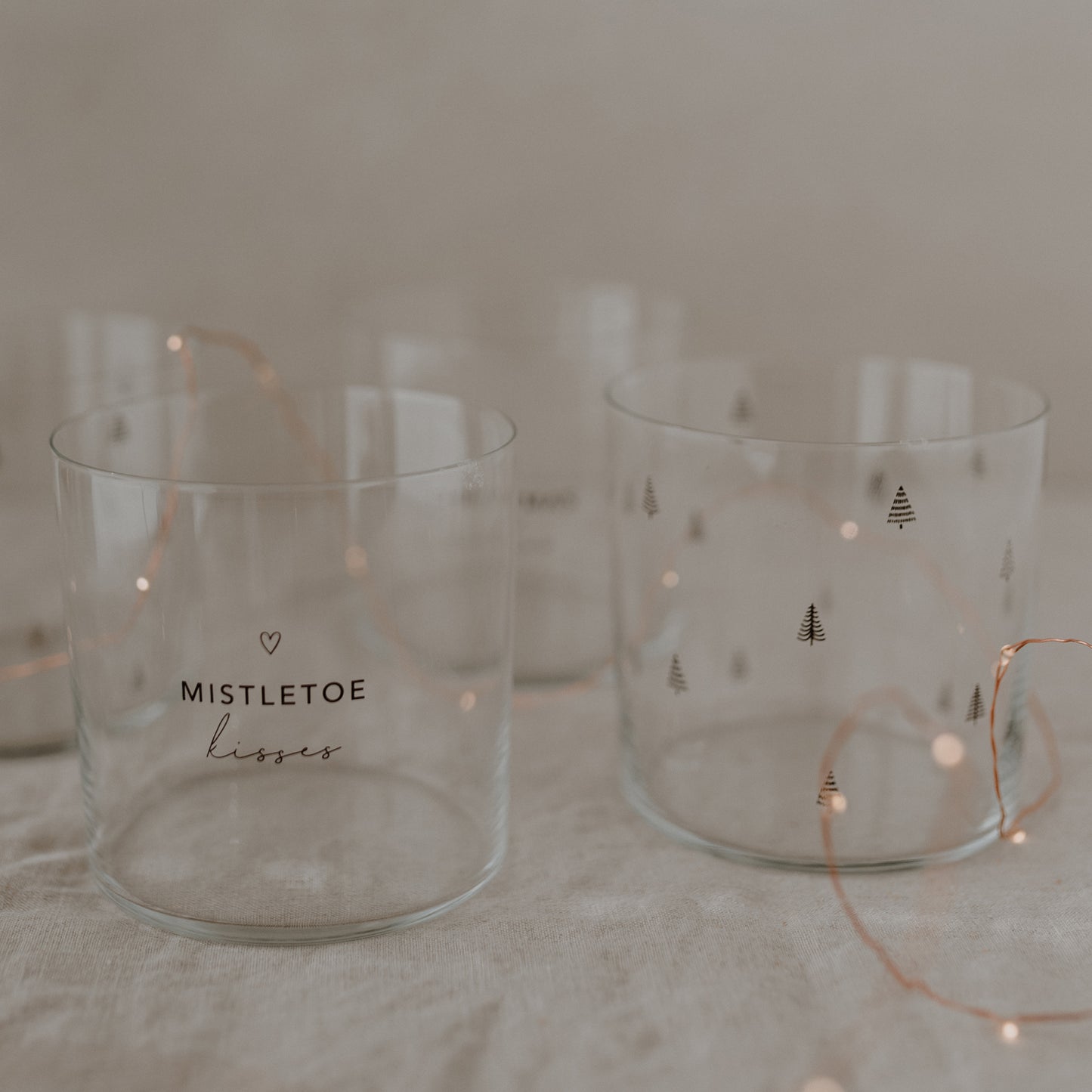 Set de 2 verres à eau sapins noir