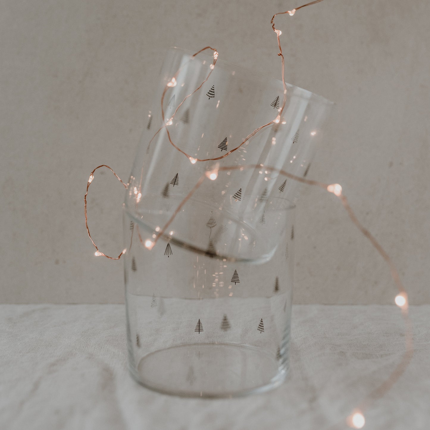 Set de 2 verres à eau sapins noir