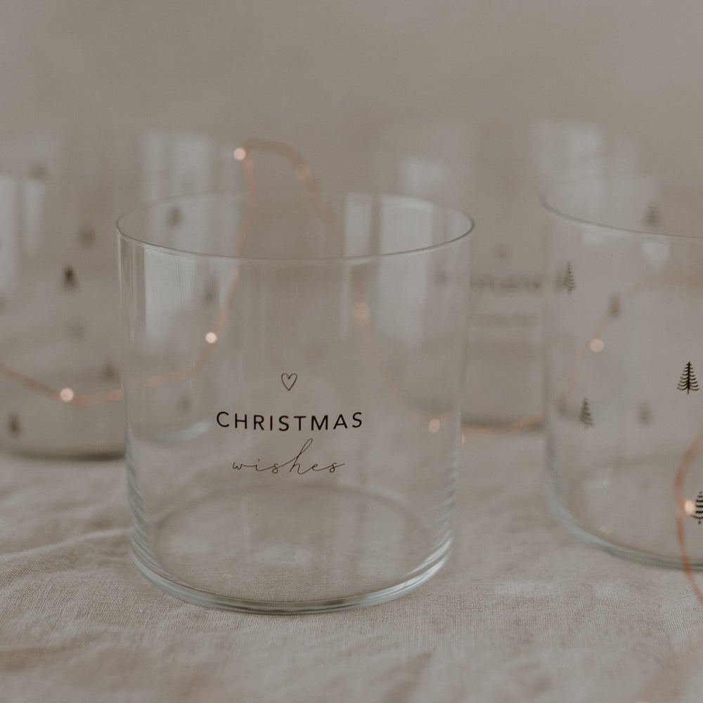 Set de 2 verres à eau Christmas noir