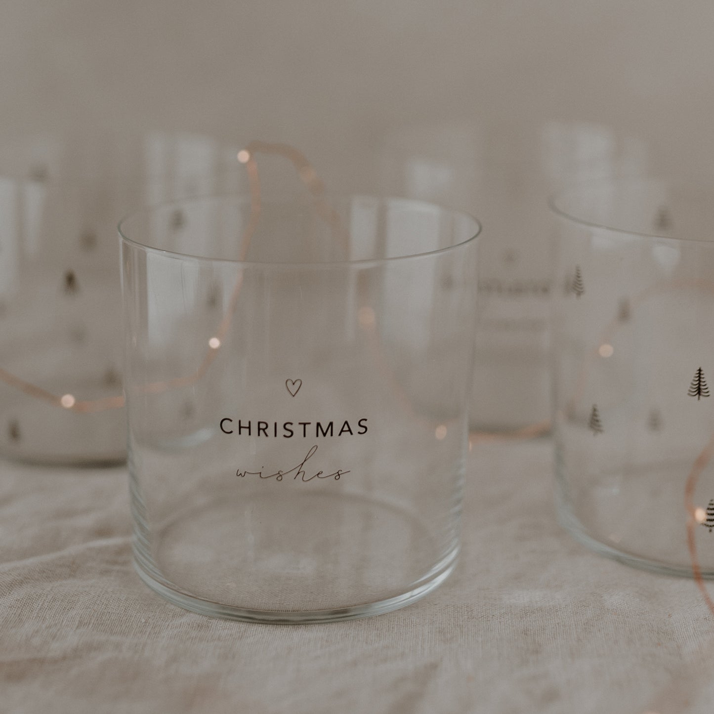 Set de 2 verres à eau Christmas noir
