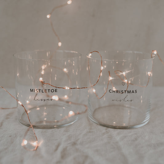 Set de 2 verres à eau Christmas noir
