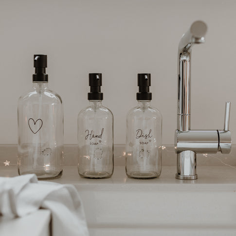 Distributeur de savon Coeur transparent 1L