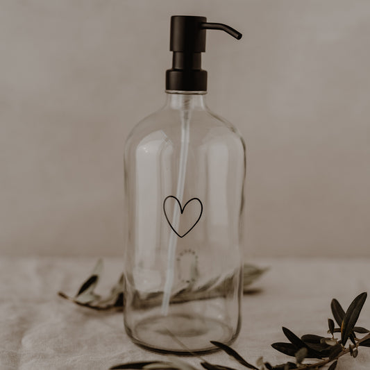 Distributeur de savon Coeur transparent 1L