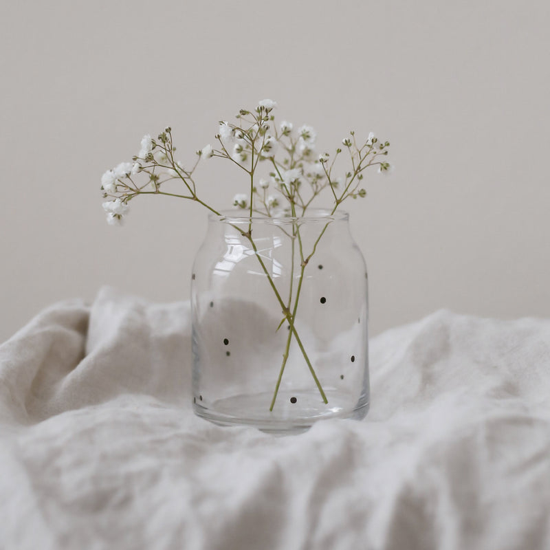 Vase aus Glas klein Punkte