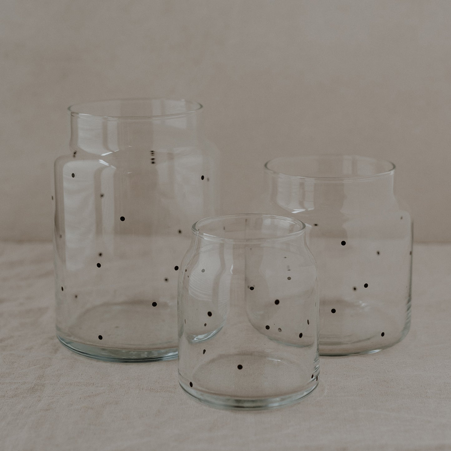 Vase aus Glas klein Punkte