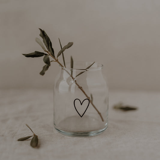 Vase en verre petit coeur