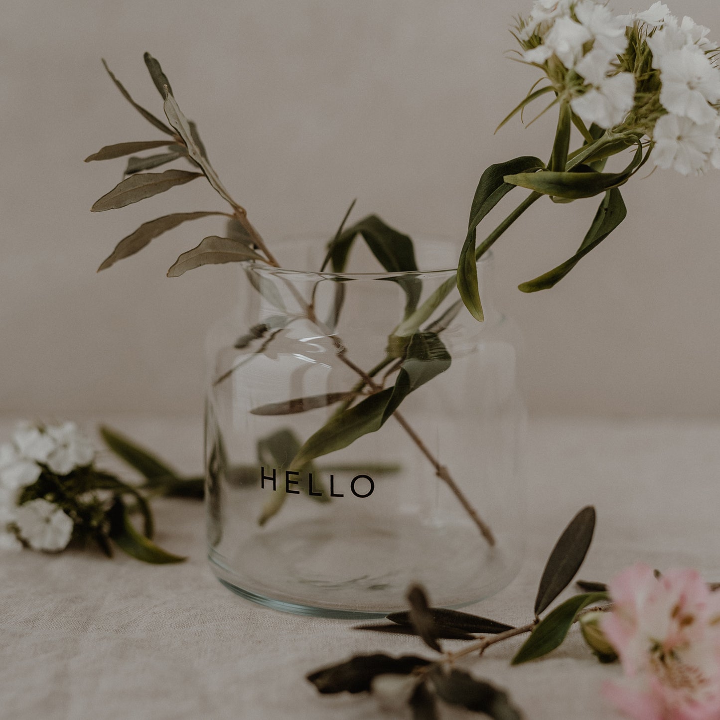 Vase aus Glas mittel Hello
