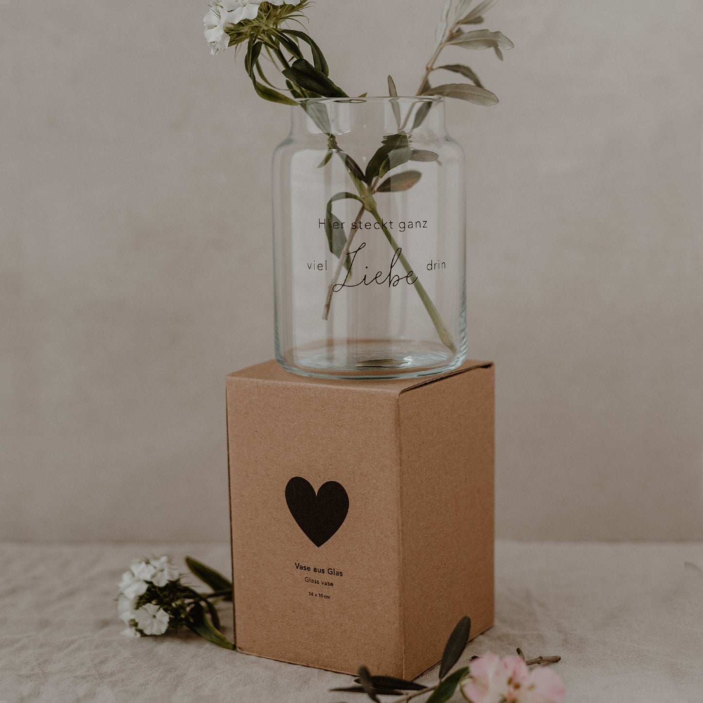 Vase en verre grand Liebe