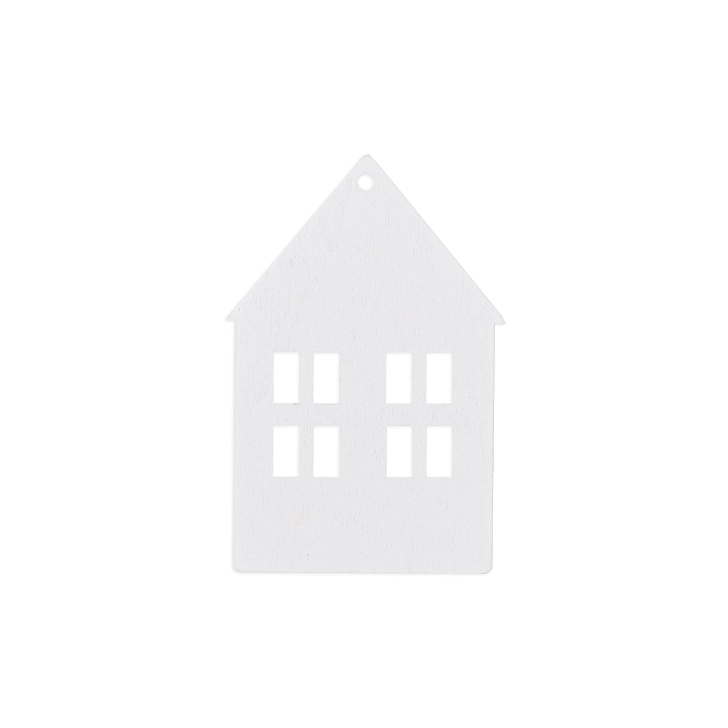Pendentifs en bois Maison blanche en set de 8