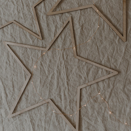 Holzkranz Stern natur im 3er Set