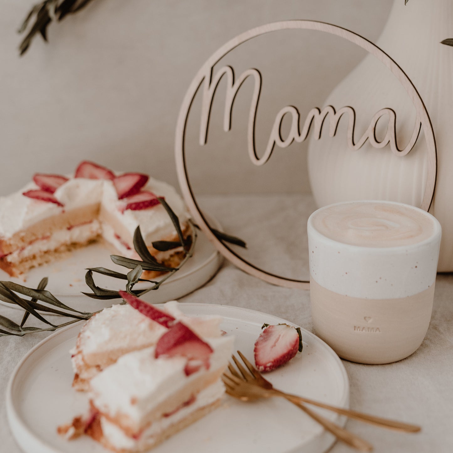 Couronne en bois Mama