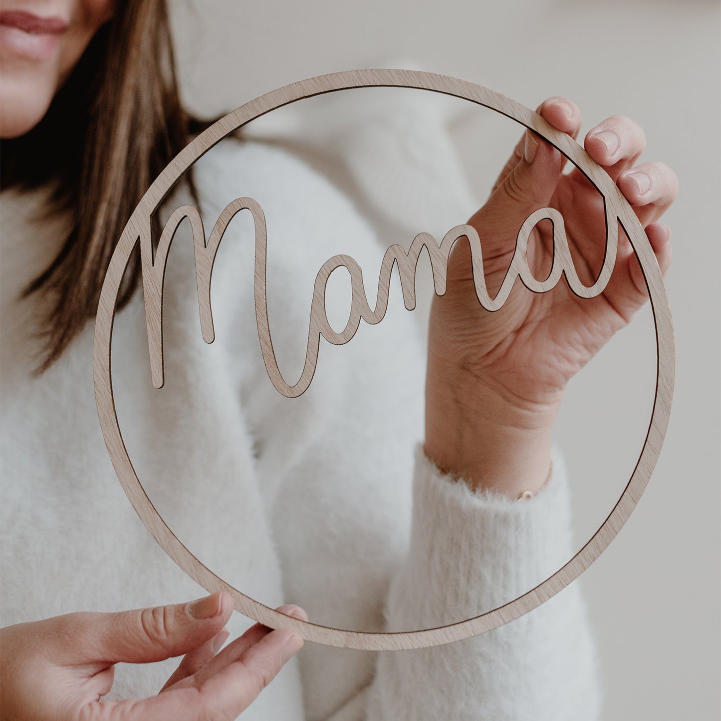 Couronne en bois Mama