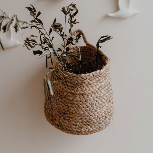 Panier de rangement en jute moyen