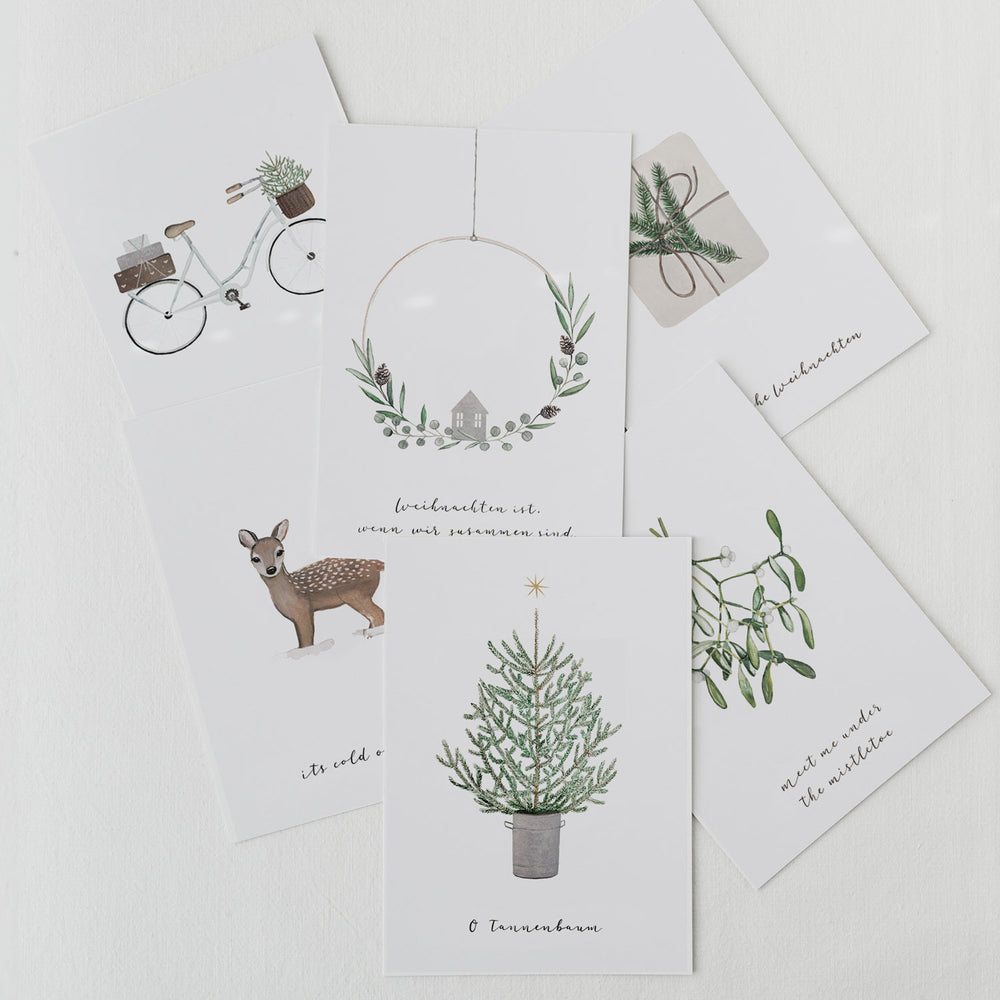 Ensemble cartes de Noël en lot de 6