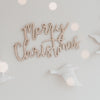 Holzschriftzug Merry Christmas Natur