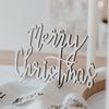 Holzschriftzug Merry Christmas Natur