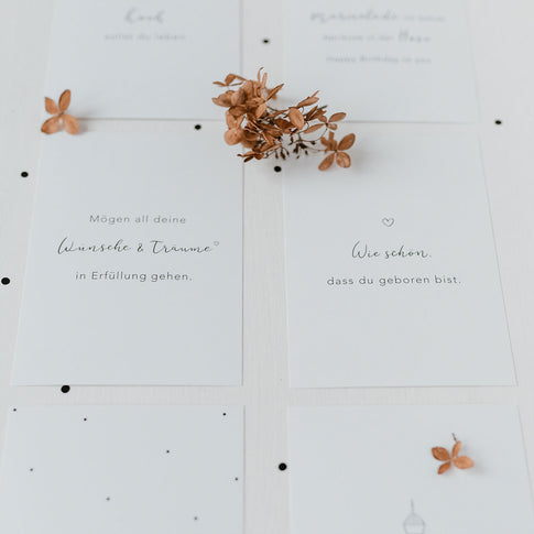Ensemble de 6 cartes de voeux d´anniversaire