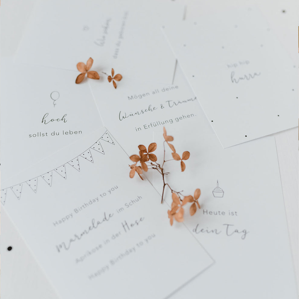 Ensemble de 6 cartes de voeux d´anniversaire