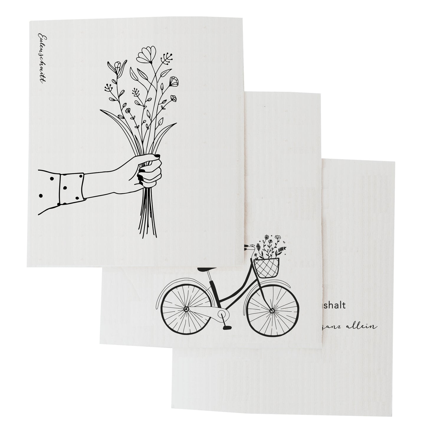 Chiffons éponges Blumenliebe en lot de 3