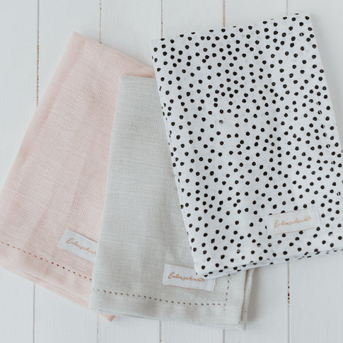 Serviettes en lin pois en lot de 4