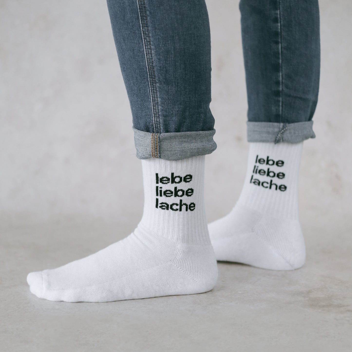 Socken Lebe Liebe Lache