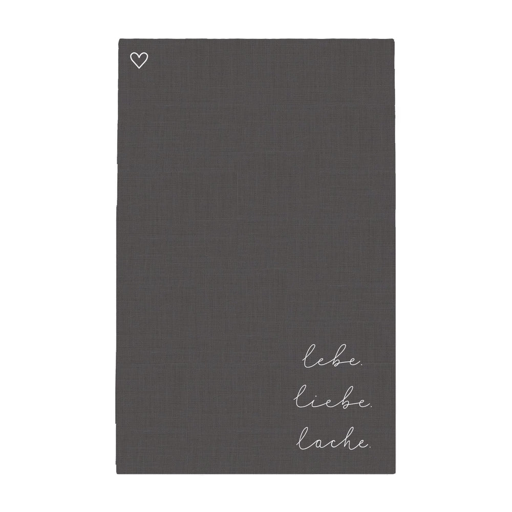 Torchons en lin Lebe Liebe Lache en lot de 2