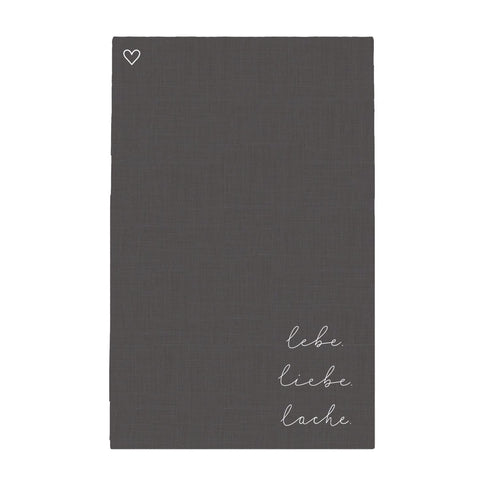 Torchons en lin Lebe Liebe Lache en lot de 2