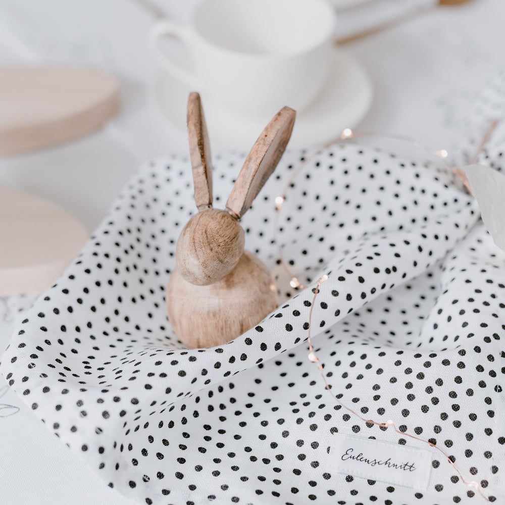 Chemin de table à pois en lin