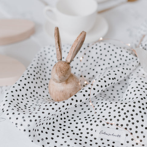 Chemin de table à pois en lin