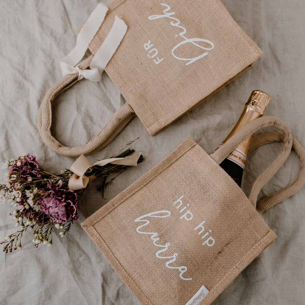 Mini shopper en jute Für Dich und Hurra dans un ensemble de 2
