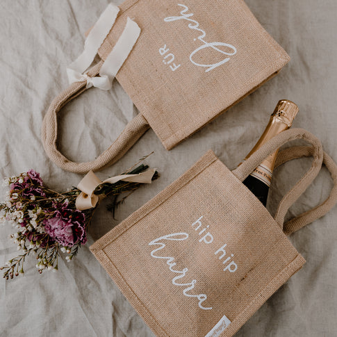Mini shopper en jute Für Dich und Hurra dans un ensemble de 2