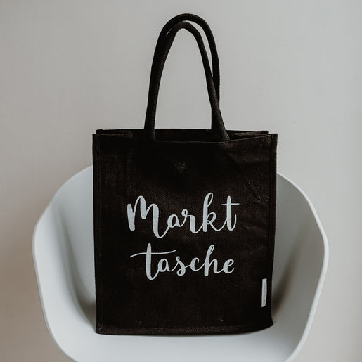 Cabas en jute Markttasche noir