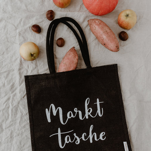 Cabas en jute Markttasche noir