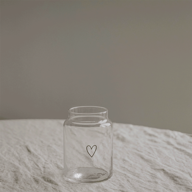 Vase en verre grand coeur