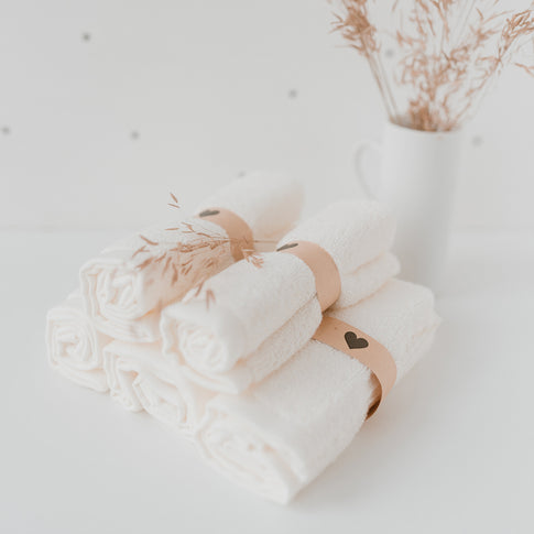 Lot de 6 Gants de toilette Coeur