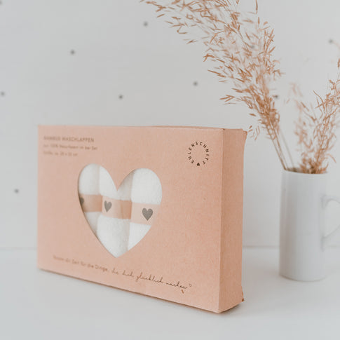 Lot de 6 Gants de toilette Coeur